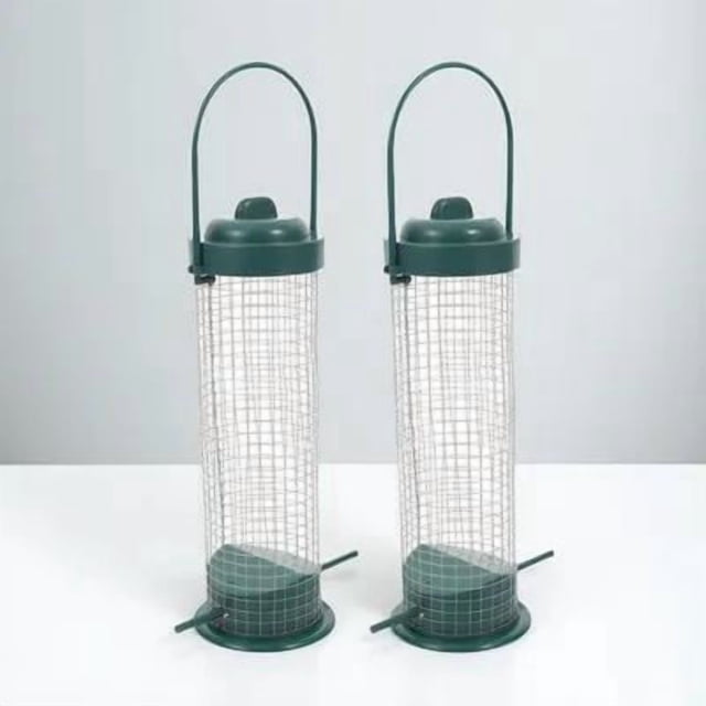 ADDHAT 2Ud Dispositivo Para Pájaros Colgante De Metal Color Negro Para Exterior