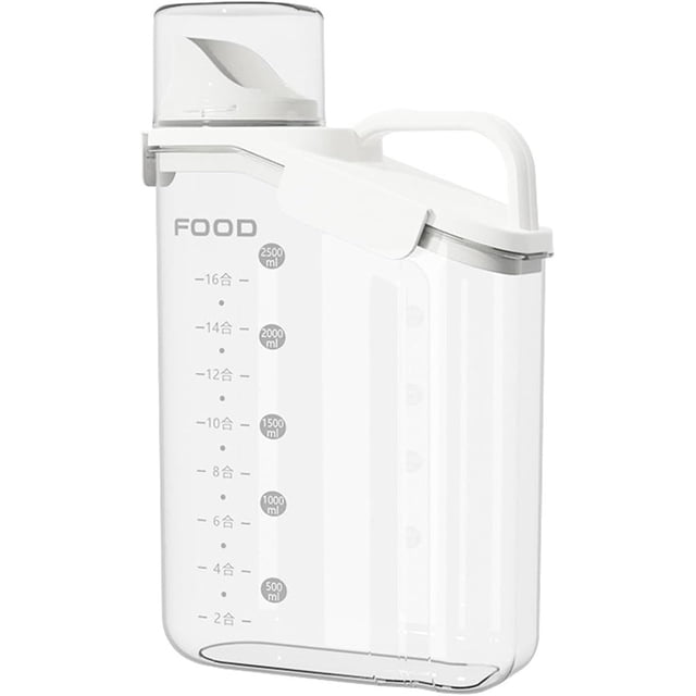 Contenedor hermético de arroz con taza medidora, dispensador de alimentos secos de cereales de 3 a 5 libras, caja de contenedores de alimentos para mascotas, perros y gatos, recipientes de
