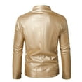 thumbnail image 6 of Herrnalise Men's Fashion Autumn Men's Leather Jackets Casual Tops Coats Gold, 6 of 7