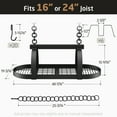 thumbnail image 3 of KES 48 Inch Large Ceiling Pot Rack with Lid Organizer, Oval Heavy Duty Hanging Pot Rack Ceiling Mount for Kitchen Over Island, Cast Iron Pan Hanger with 20 Hooks, Matte Black, 3 of 10