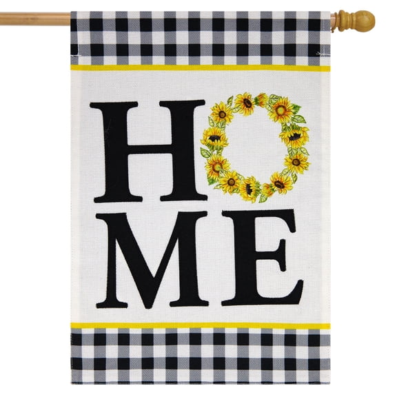 Briarwood Lane Sunflower Wreath Everyday Burlap House Flag