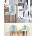 thumbnail image 5 of Blue Coastal Bar Stool Covers Set of 2, Nautical Beach Summer Sea Starfish Coral Stretch Washable Bar Chair Covers with Backs, Removable Pub Counter Height Chair Cover for Kitchen Dining Room Cafe, 5 of 7