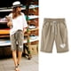 thumbnail image 1 of Puntoco Pantalones Cortos De Verano Mujer Moda 2024 Pantalones Cortos De Mujer Algodón Y Lino Estampado De Moda Cintura Elástica Pantalones De 5 Pulgadas Cordón Pantalones Cortos De 5 Pulgadas, 1 of 6