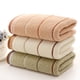 thumbnail image 4 of Juego de 3 toallas de mano de algodón a rayas, absorbentes, de secado rápido, para el hogar (verde, crema y café), 4 of 5