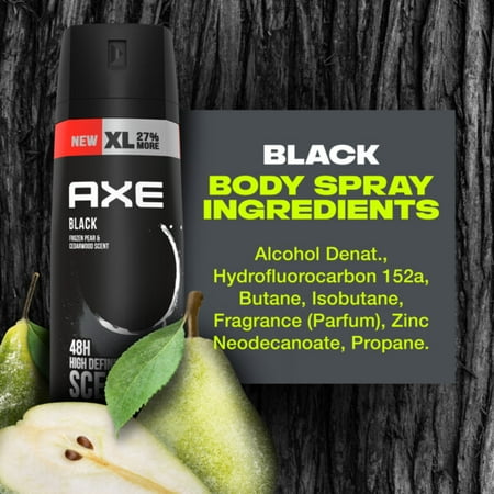 Axe Black Deodorant Body Spray - Floral/Woodsy/Fresh/Fruity/Cedar Scent - 5.1oz