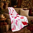thumbnail image 3 of Glossy Red Cherries Hearts Sweet Kawaii, Cozy Friendship Quote Scene, Warm Flannel Blanket for Living Room and Reading Nook, Art Lovers Friendship Gift, Playful Home Decor, 3 of 9