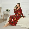 thumbnail image 3 of DISNIMO Christmas Tree Print Women's Long Sleeve Nightgown Soft Ladies Sleep Shirt Full Length Sleepwear Long Sleepshirts, L, 3 of 8