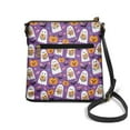 thumbnail image 2 of Kuiaobaty Ghost Pumpkin Bat Print Crossbody Bag for Women, Medium Size Vegan Leather Shoulder Handbag with Adjustable Strap, Zipped Pockets Travel Hobo Purse Crossbody for Halloween, 2 of 7