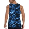 thumbnail image 3 of Xecao Blue Lightning Men's Tank Top Workout Quick Dry Sleeveless Gym Jogging Muscle Shirts Summer Swim Beach Tops, 3 of 9