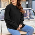 thumbnail image 4 of LANREMON Women Plus Size Sweatshirts Plain Long Sleeve Shirts Tops Casual Loose Pullover Black 18 Plus, 4 of 6