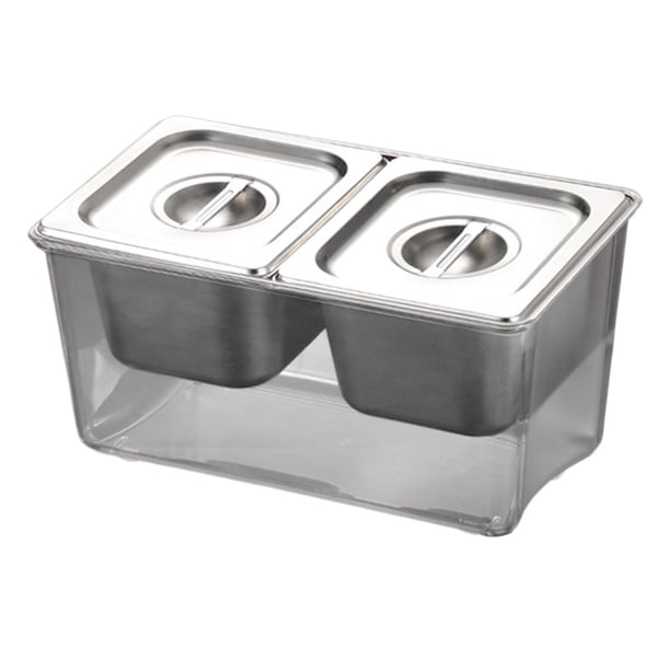 Organizador de contenedores para condimentos refrigerados Contenedores para condimentos Condimentos 2 compartimentos