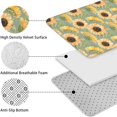 thumbnail image 5 of Green Sunflower Pattern Bathroom Rugs Sets 3 Piece,Toilet Cover Set,Absorbent Non Slip Bathroom Mats Sets with U-Shaped Contour Rug Toilet Rug Set, 5 of 5