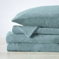 thumbnail image 6 of Great Bay Home Plush Velvet Warm and Cozy 4-Piece Sheet Set (Full, Blue Surf), 6 of 6