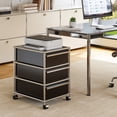 thumbnail image 4 of Cottinch 3 Drawers Accent Cabinet Metal Storage Cabinets with 4 Wheels,Rolling Cabinet Organizer for Home Office,Black, 4 of 8