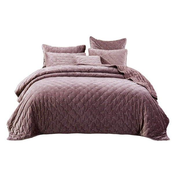 Luxury Velveteen Diamond Tufted Bedspread Set by Tache Home Fashion