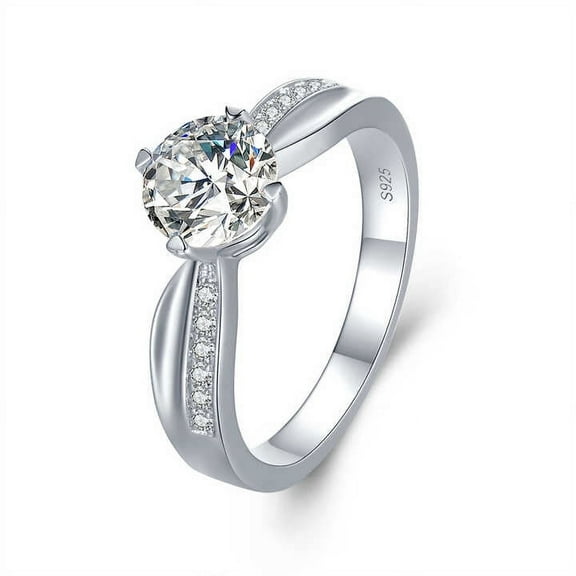 Women's Solitaire Engagement Ring 1.8 Ct Round Brilliant Cut Diamond 14K White Gold Over