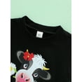 thumbnail image 5 of Franhais Baby Kid Girls Pants Set, Short Sleeve Cow Print T-shirt with Patchwork Flare Pants, 5 of 9