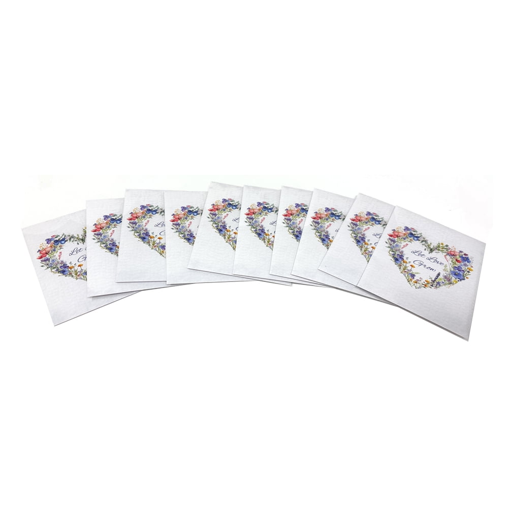 Let Love Grow Wildflower Seed Packets - For Wedding, Bridal Shower, Baby Shower, Birthday