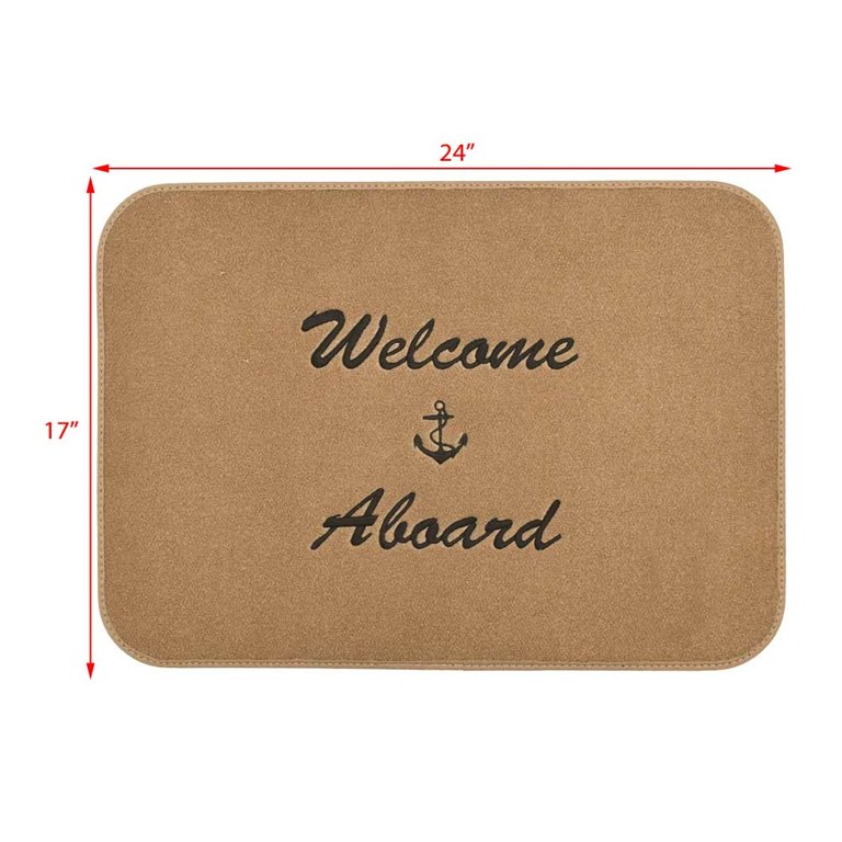 Nautical Outdoor Mat, Personalized Welcome Aboard Boat Mat