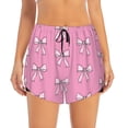 thumbnail image 2 of Logiee Beautiful pink bow Print Women 2 in 1 Running Shorts,High Waisted Athletic Shorts,Gym Workout Shorts with Liner Pockets-Large, 2 of 7