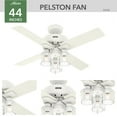 thumbnail image 4 of Hunter - Pelston Indoor Ceiling Fan With Light, 44-inch, Matte White, Casual-style, 3-speed WhisperWind Motor, 50330, for living rooms, bedrooms, home offices, kitchens, 4 of 12