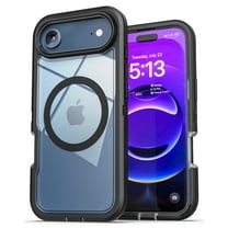 Encased for iPhone Air Protective Case (Compatible with MagSafe) Shockproof Dual Layer Frosted Phone Case (Black)