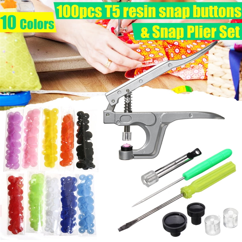 Set KAM Plastic Resin Snap Buttons Fastener//T5 Snap Pliers Kit DIY Crafts Useful