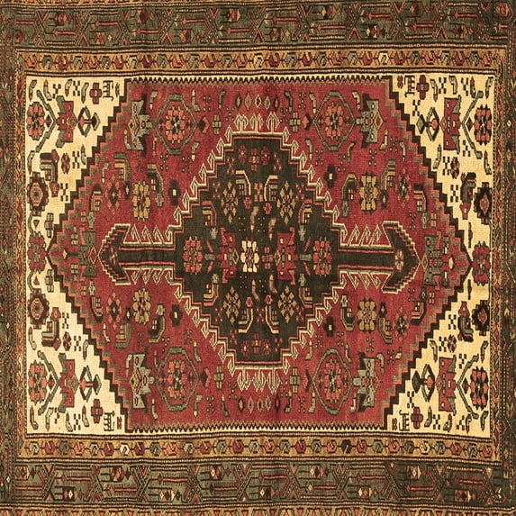 Ahgly Company Indoor Square Persian Brown Traditional Area Rugs, 7' Square