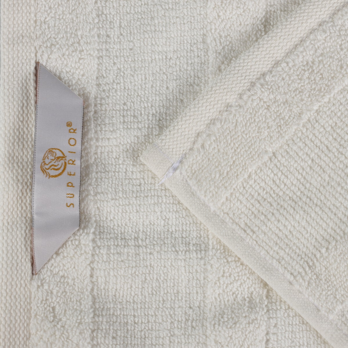 Superior Roma Cotton Bath Towels, Set of 3, Ivory