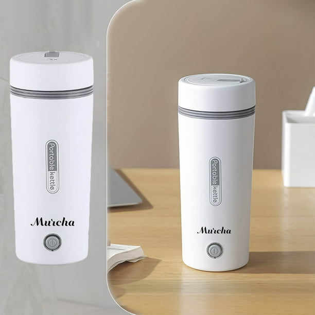 Hervidor eléctrico portátil para coche y viajes | Minihervidor 3 en 1 de 350 ml con vaso térmico | Hervido rápido de 110 V con apagado automático | Acero inoxidable para café, té y fórmula infantil