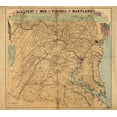 thumbnail image 2 of Vintage Maps 13x12 White Modern Wood Framed Museum Art Print Titled - Seat of War Virginia and Maryland 1863, 2 of 4