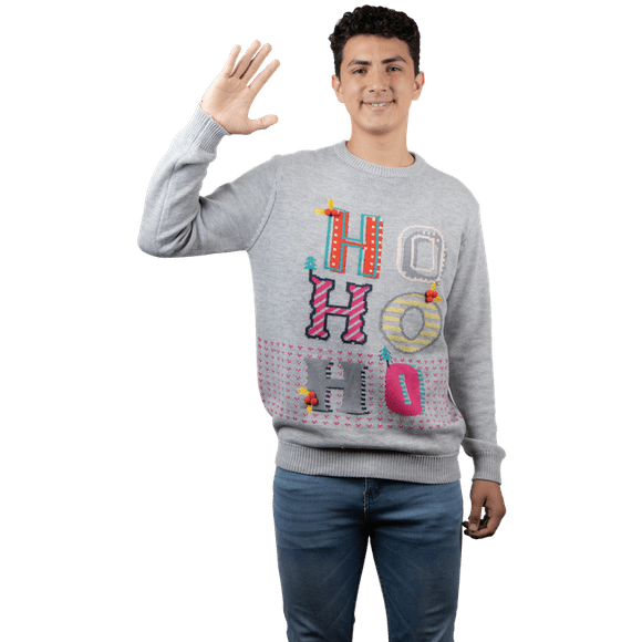 Suéter navideño ugly santa claus navidad para hombre Rev Sueter cerrado cuello redondo tejido