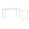 thumbnail image 1 of Hustle 60W L Shaped Computer Desk with Metal Legs in White - Engineered Wood, 1 of 6