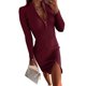 thumbnail image 3 of Vestido De Otoño, Vestido Ajustado Con Cuello En V De Punto Acanalado, Manga Larga Para Viajes Para Dama ANGGREK Otros, 3 of 8