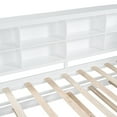 thumbnail image 6 of Wooden Twin Size DayBed with Twin Trundle, Headboard with Storage Shelf and USB Charging Ports, Bed Frame for Bedroom Living Room (White), 6 of 7
