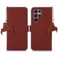 thumbnail image 6 of Nalacover for Samsung Galaxy S23 Ultra Synthetic Leather and Soft TPU Case,360 Protection Flexible Luxury Magnetic RFID Flip Wallet Card Slots Kickstand Shockproof Cover with Cute Pendant.Coffee, 6 of 8