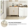 thumbnail image 3 of LFGUIZO 29.7" Rattan Accent Sideboard Buffet Cabinet with 2 Arched Doors and 1 Adjustable Shelf Dining Room Coffee Bar Station or Entryway Kitchen Natural, 3 of 7