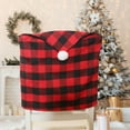 thumbnail image 1 of 2PCS Christmas Chair Covers,Santa Hat Chair Covers,Dining Table Chair Slipcovers Buffalo,Xmas Protective Chair Back Slipcovers,for Holiday Kitchen Home Christmas Decorations, 1 of 7