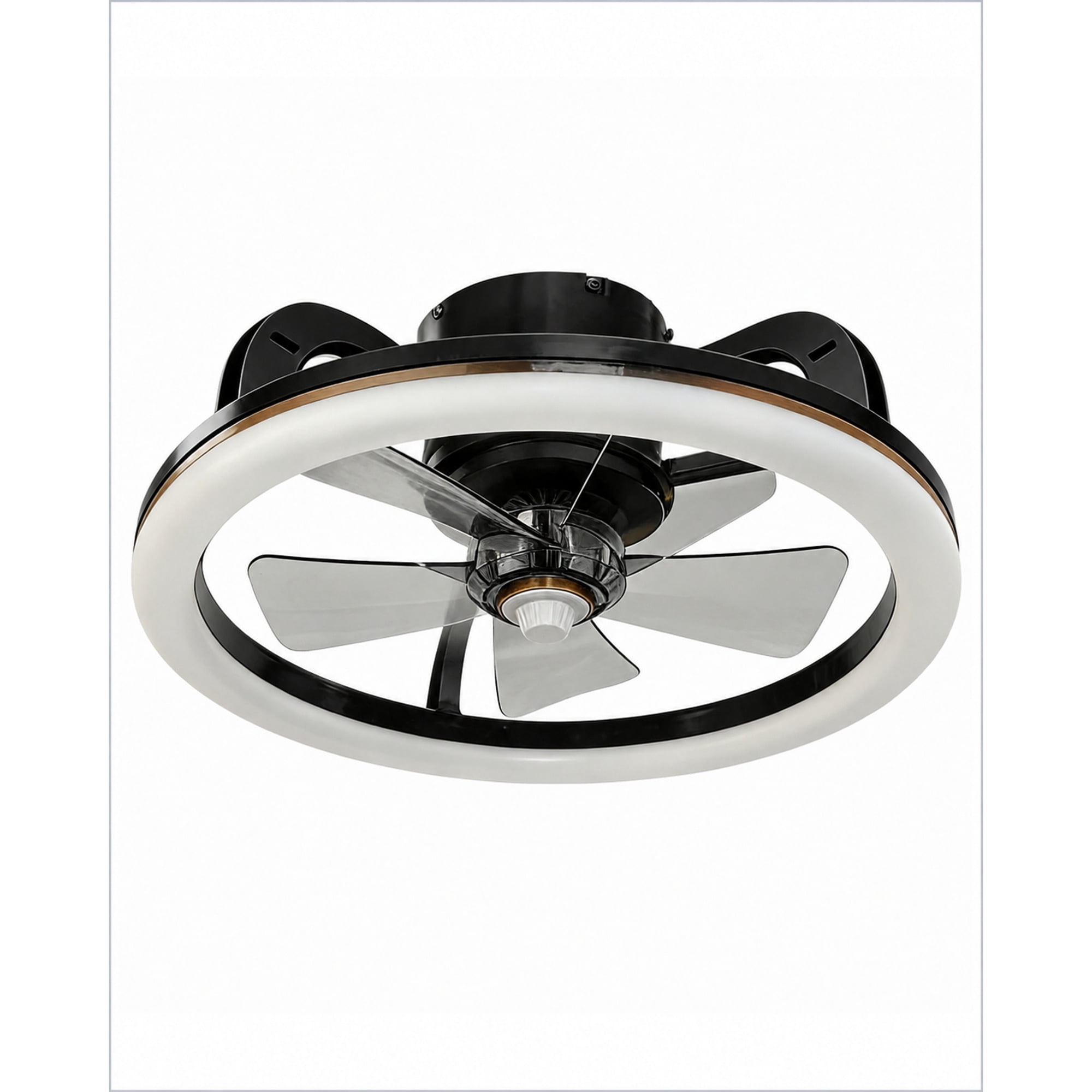 Mainstays 18-Inch Black Low-Profile DC Ceiling Fan with Integrated LED Light, Remote Control, 6 Speeds