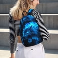 thumbnail image 5 of Lsque Ice Blue Fire Wolf Pattern Canvas Daypack, Durable Backpack, High-quality Versatile Backpack,Vintage Compact Backpack-Small, 5 of 6