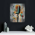 thumbnail image 4 of ONETECH  Music Artistic Paintings Wall Art Microphone and Headset Note Picture Canvas Giclee Print Modern Home Studio Bedroom Decor Stretched and Framed Ready to Hang Each, 4 of 4