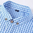 thumbnail image 3 of Button Up Shirt for Men Thin Plaid Turndown Collar Short Sleeve Shirt Slim Fit Dressy Shirt Men Graphic, 3 of 4