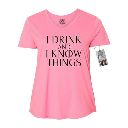Game of Thrones Drink and Know Things Funny Shirt  Plus Size Womens V Neck T-Shirt