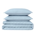 thumbnail image 5 of Cannon Percale 200 Thread Count Solid 100% Cotton Quilt Set Light Blue Cotton 3-Piece King Quilt Set, solid color themed, for Men and Women, OEKO-TEX Certified Confidence, 5 of 6