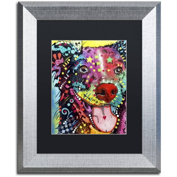 Trademark Fine Art "Dak 1" Canvas Art by Dean Russo, Black Matte, Silver Frame