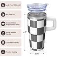 thumbnail image 3 of 20oz Geometric Textured Insulated Tumbler, Stainless Steel Double Wall Travel Coffee Mug with Handle Leak Proof Lid, 3 of 5