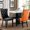 Black, Orange, variant on JESTOP Upholstered Nailhead Dining Chair Set of 2, Kitchen & Dining Room Chairs, Tufted Dining Chairs