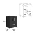 thumbnail image 5 of Depot E-Shop Essential Single Bathroom Vanity with Drawer and Double Door Cabinet, Black, 5 of 6