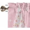 thumbnail image 5 of Pink Christmas Tree Kitchen Curtain 2 Panels Tiers Curtains 24 Inch Length, Winter Balls Snowflake Xmas Tree Curtains Rod Pocket Curtains Window Drapes Treatment Window Cafe Curtains, 5 of 5