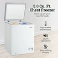 thumbnail image 6 of Igloo 5.0 Cu. Ft. Chest Freezer With Removable Basket, Free-Standing Door Temperature Ranges From-10° to 10° F, Front Defrost Water Drain, Perfect for Homes, Garages, Basements, RVs, White, 6 of 7